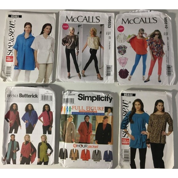 Sewing Patterns Mixed 6 Lot Womens Tops Size Lg X-Lg 2XL New Uncut A8 - Picture 5 of 5